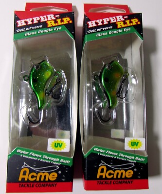 Acme Rattlin' Google Eye Hyper R.I.P. 1/8oz 1.5'' Lot 2 #30RP-GR Green Ripper UV