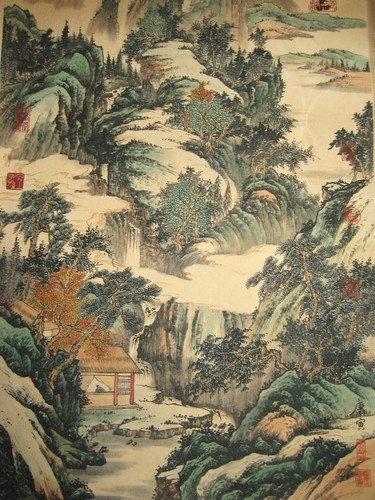 27in Chinese Antique Painting Scroll about Landscape on Rice Paper By Tang Yin唐寅 - Picture 5 of 9
