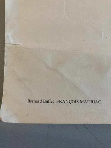 Schöne Gravur Bernard Buffet 1966 Portrait François Mauriac Lithographie Kunst - Bild 5 von 10