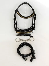 Complete English Bridle in Leather and Brass for Pony - Shetland - Mini Shetland