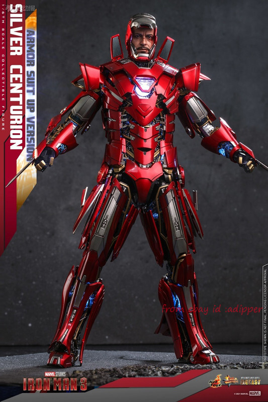 HT Mms618d43 Iron Man 1/6th Scale Silver Centurion (Armor Suit Up