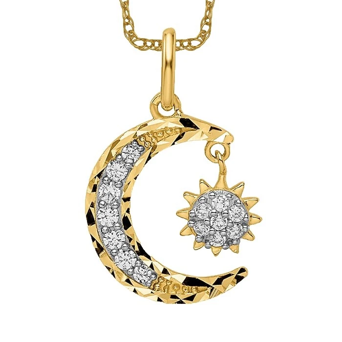18k Yellow Gold Plated Cubic Zirconia Charm Fashion Necklaces & Pendants