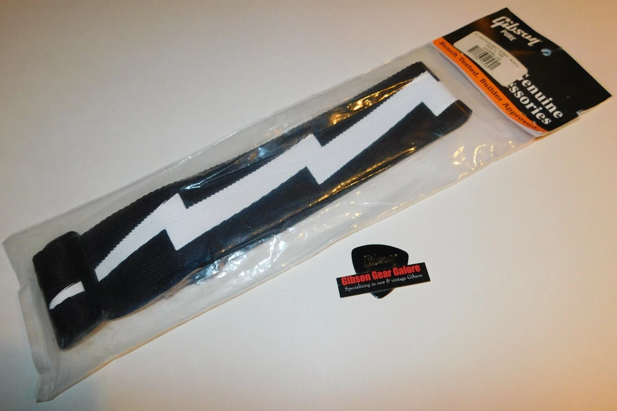 Kiss Ace Frehley Strap Lightning Black Nylon Gibson Pick Guitar Parts Weezer 90s