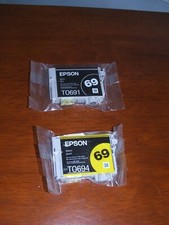 New Epson 69 Black / yellow 2PK Ink Cartridges CX Series CX5000 CX6000 CX9475FAX