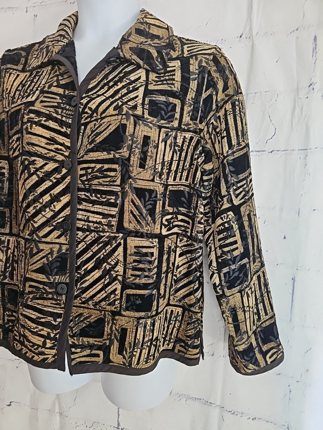 Reversible Jacquard Multicolor Jacket Blazer size… - image 6