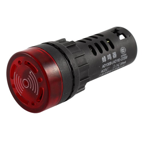 6 Pièces Lampes LED Signal D'Alarme 12V Avec Buzzer - Rouge Jaune Vert - 22mm