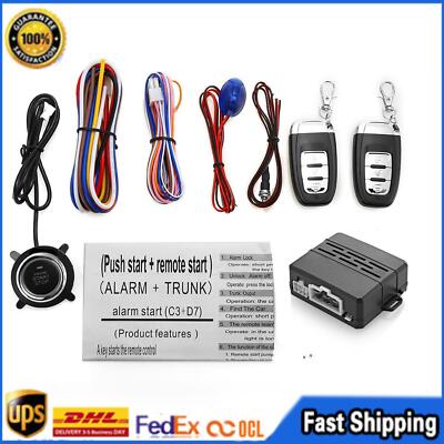 1set Universal Car Alarm Remote   Keyless Push   System Fit For 12V Car #E1