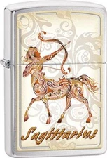 Zippo Windproof Metal Design Fire Lighter - Sagittarius