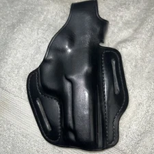 Custom Tauris Black Leather High Ride Thumb Break Holster for RH Semi Auto