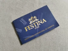 Festina Vintage Warranty Booklet for Gold Models Year 2003 in Good Condition