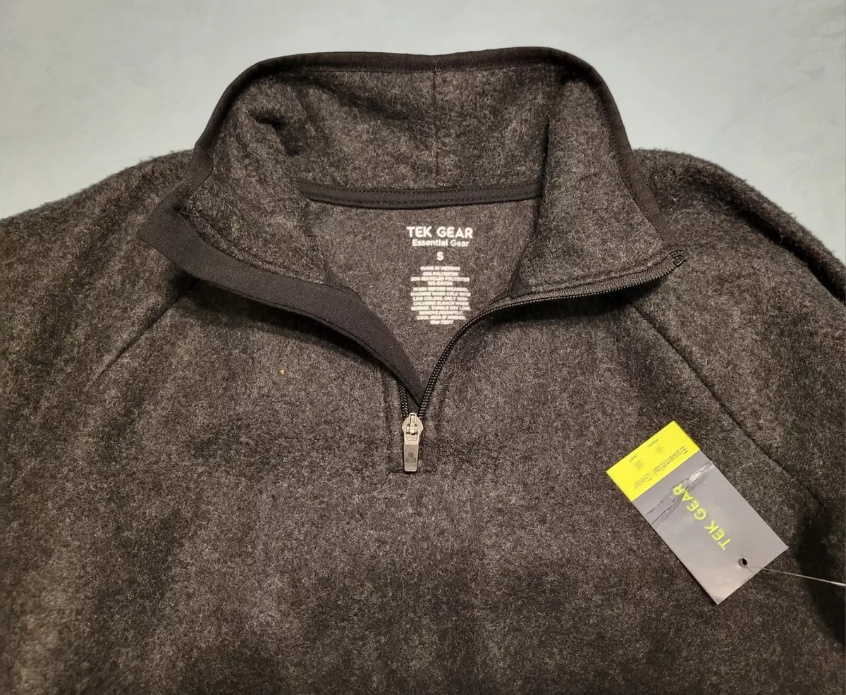 Tek Gear Sweatshirt Mens Size Small Dark Gray Fleece 1 4 Zip Long
