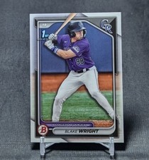 Blake Wright 1st Prospect Rookie 2024 Bowman Draft Card #BD-27 Colorado Rockies. rookie card picture