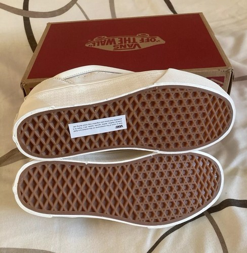 VANS Knu Stack Multi Laces UK Size 9 White Leather Step Trainers New - 第 10/12 張圖片