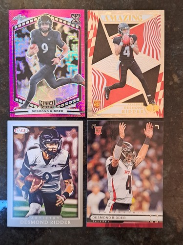 Desmond Ridder Rookie 4 Card Lot. XRC Pink Mojo Leaf Metal Desmond ...