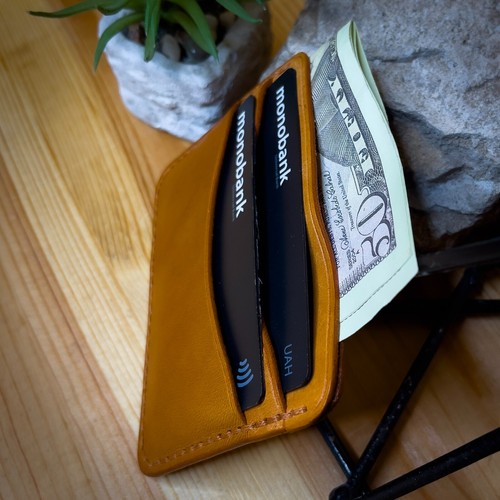 Business card holder, cardholder. Handmade. Pueblo and buttero leather - Picture 3 of 6
