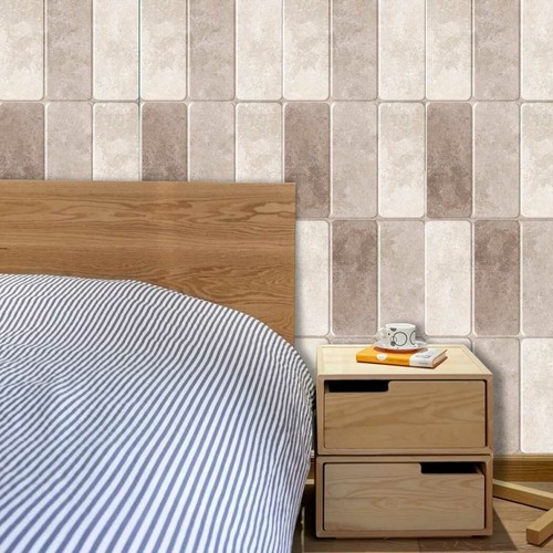 Brown Tiles Furniture Surface Decor Paper Peel Stick Wallpaper Self-Adhesive 3m - Picture 4 of 7