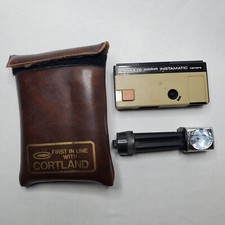 VTG Kodak Hawkeye Pocket Instamatic Film Camera w Flash Pleather Case UNTESTED