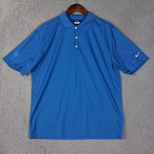 Nike Golf Polo Men Large Blue Dri-Fit 25th Anniversary Embroidered Short Sleeve
