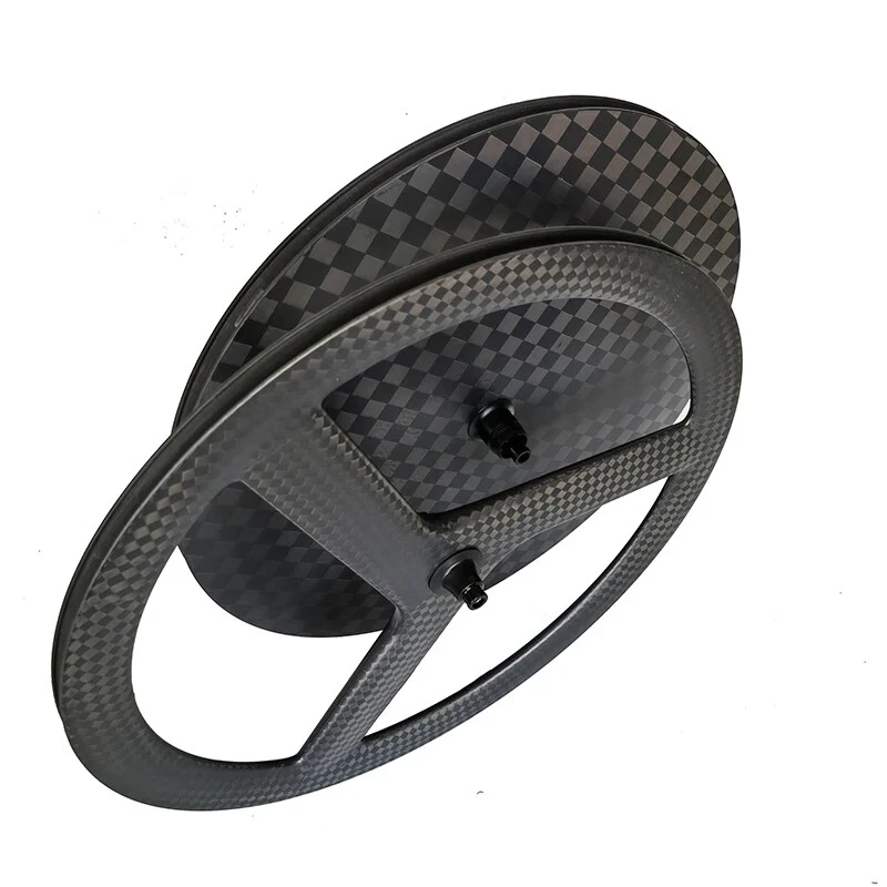 3 Spokes Carbon Wheels Center Lock Disc Brake Wheelset for Road /TT /Track Bike - Image 4 of 4