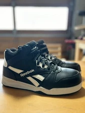 REEBOK BB4500 WORK MEN'S HIGH TOP SNEAKER BLACK/WHITE BOOTS RB4194 -
