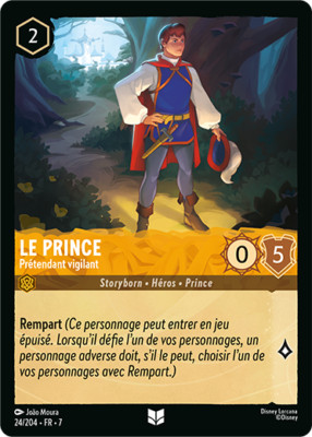 Disney Karte Lorcana Kapitel 7 Der Prinz - Wachsamer Anwärter 024/204FR