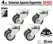 Schwerlast Doppelrollen Transport Lenk Rollen 4 x Ø 50mm Le-Le BS-Rollen Germany