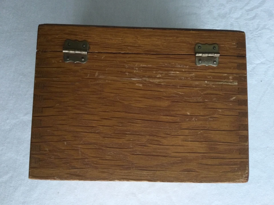 Caja de recetas de madera de harina medalla de oro vintage “recetas de servicio a domicilio” cola de milano DsVa Foto 4 de 4