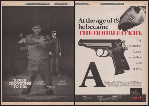 NEVER TOO YOUNG TO DIE__Annuncio commerciale originale 1985 / poster__Vanity__Gene Simmons - Foto 1 di 3