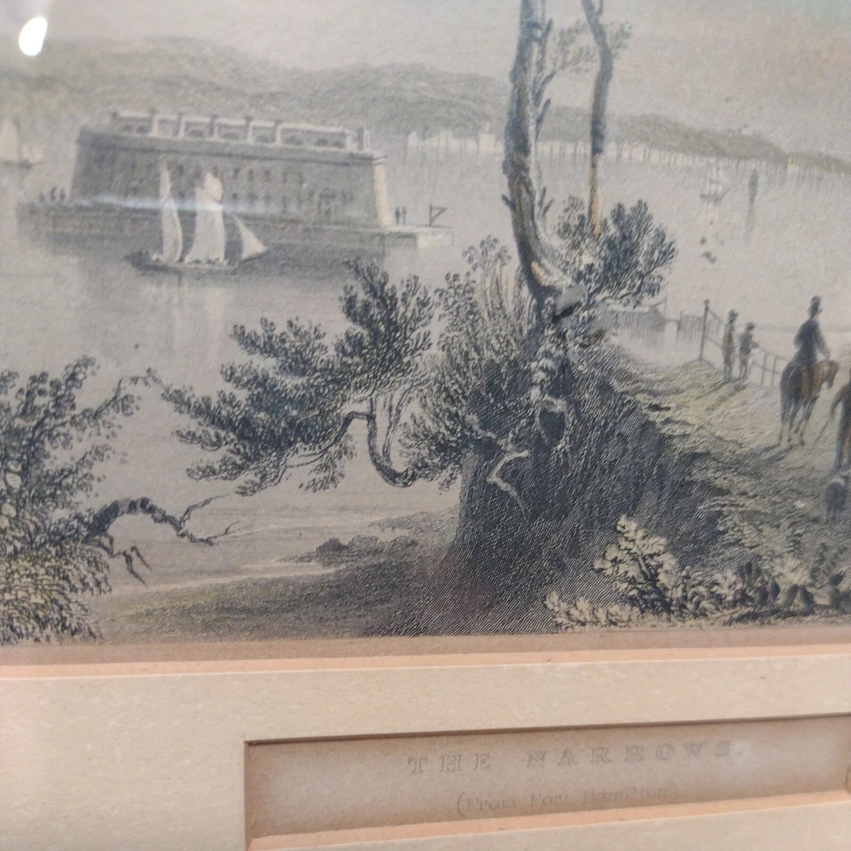 Impresión Bartlett de 1830 The Narrows, Fort Hamilton Foto 2 de 4