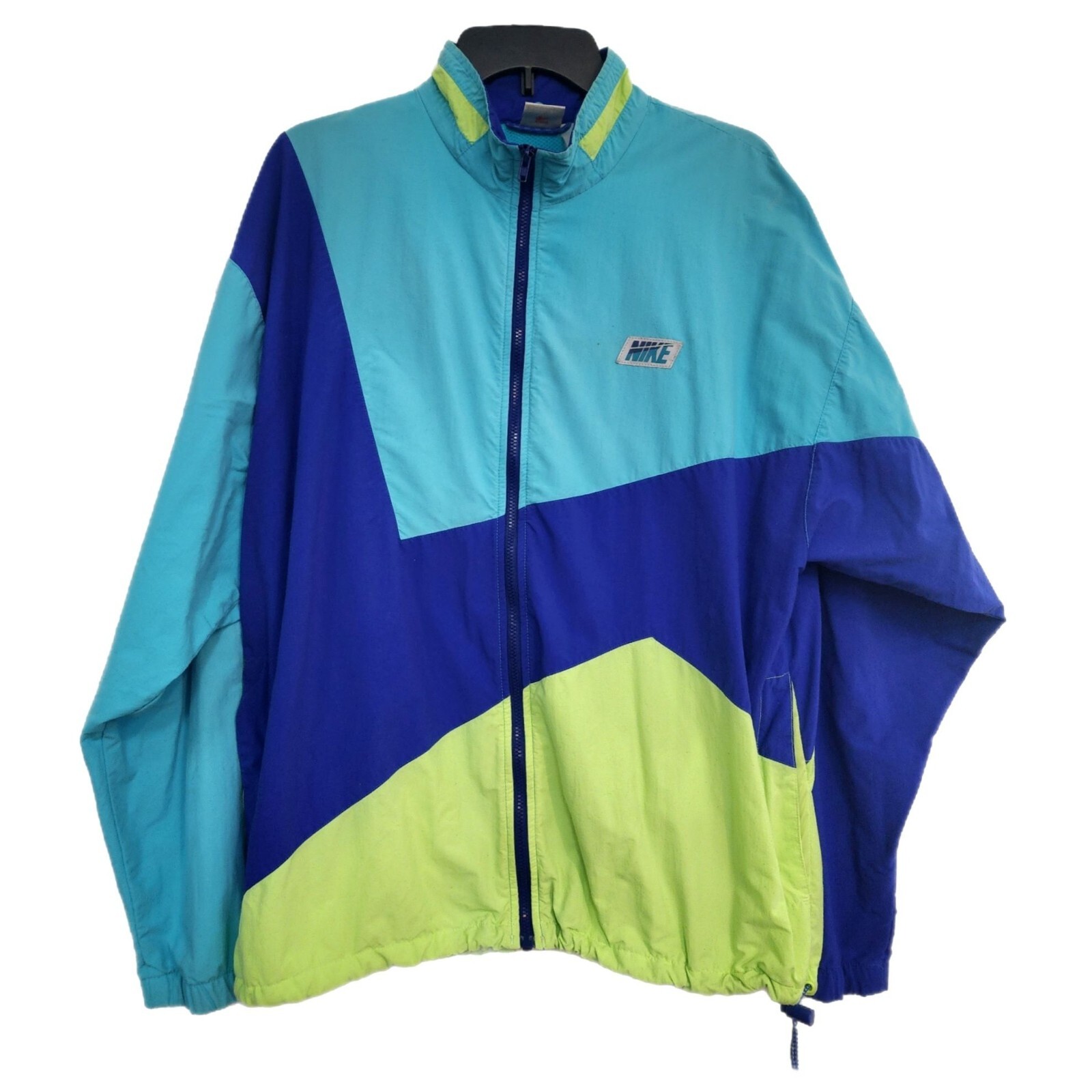 SACAI X NIKE Giacca a vento uomo Nike vintage zip color block blu taglia large L unisex
