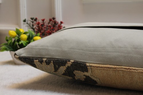 Handmade Patchwork Design Rug Pillow, 12x36 inc Long Lumbar Pillow Case, Home - Picture 7 of 8