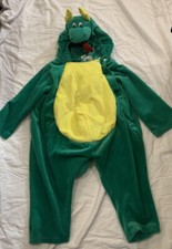 Child Toddler 2-4 Year Dragon Halloween Costume Plush Head Body Wings Tail