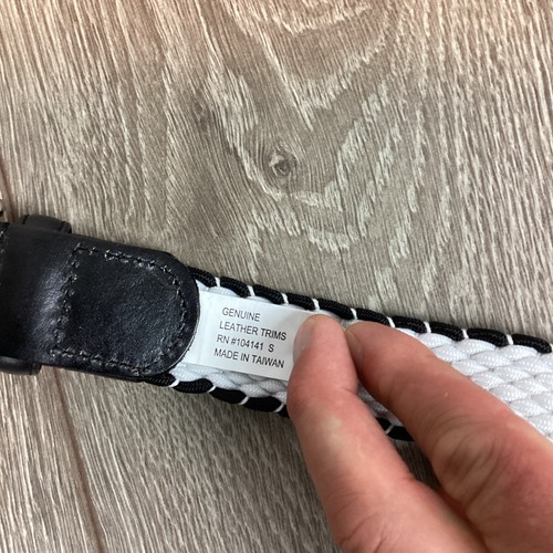 Walter Hagen Cintura da Golf Uomo Basket Weave Elasticizzata, Piccola (30-32) Grigio/Nero - Foto 6 di 7