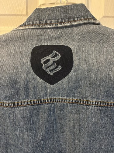 Mens Vtg Rocawear Medium Wash 2-Sided Trucker Streetwear Denim Jacket/Logo Sz XL - Picture 8 of 9