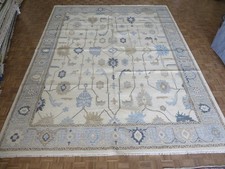 12 x 15'3 Hand Knotted Ivory Modern Oushak Oriental Rug G16802