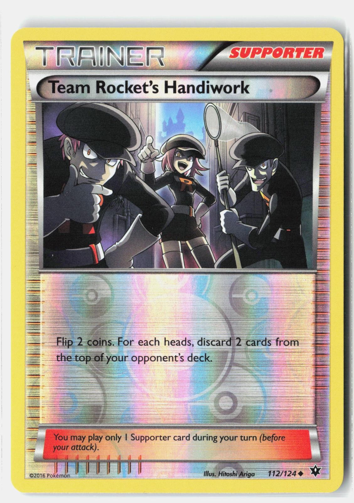 Team Rocket's Handiwork 112/124 Fates Collide Reverse Holo LP Hitoshi Ariga