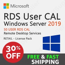WINDOWS SERVER 2019 RDS [REMOTE DESKTOP SERVICES] 50 USER - RETAIL BRAND NEW