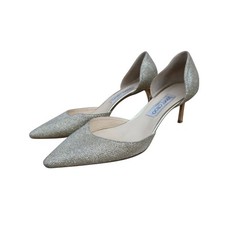 Jimmy Choo Esther Gold Glitter D'Orsay Kitten Heels 40 10 JN