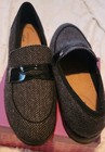 Clarks Trish Rose Loafers Women 9.5 M Grey Herringbone Tweed Slip On  — photo 5