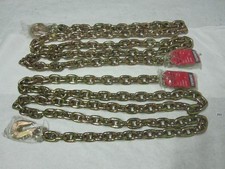 3/8 In × 10 Ft Binder Chain G80 Tie Down Tow Chain with Hooks PAIR 80 Grade