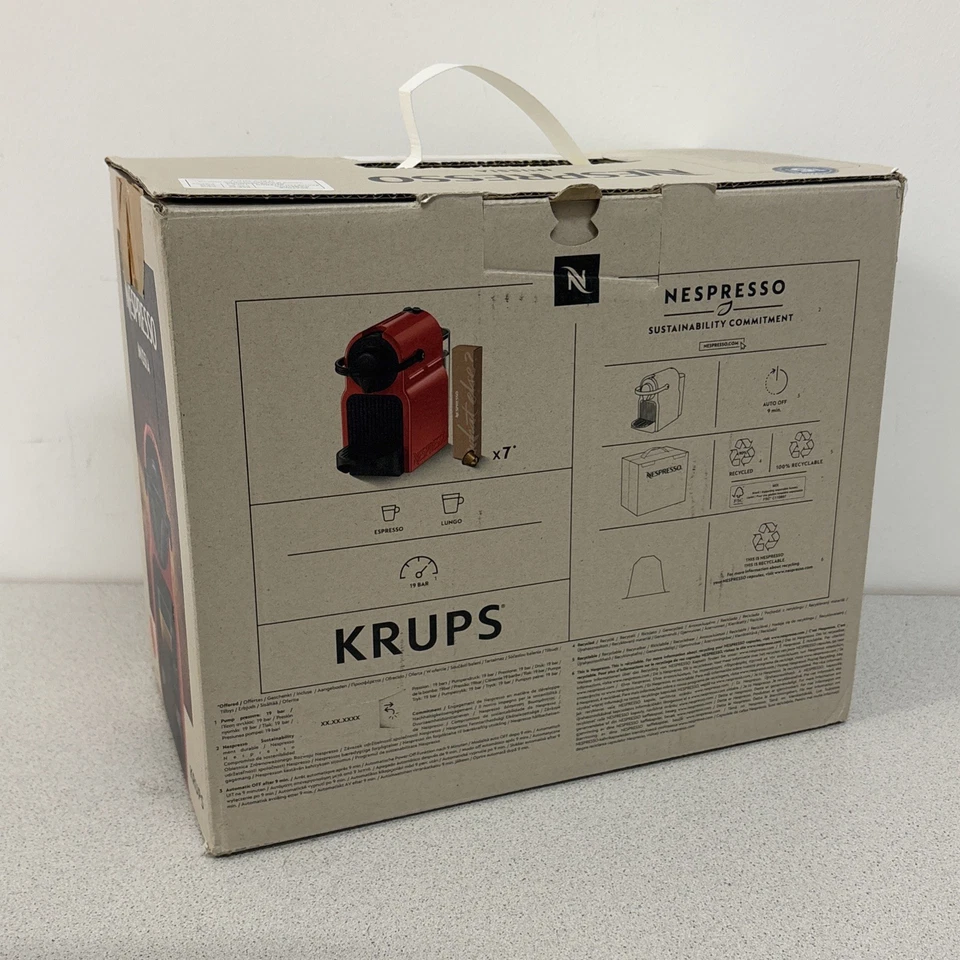 Krups Nespresso Inissia XN1005 1260W Kapselmaschine - Rot gebraucht - Bild 3 von 4