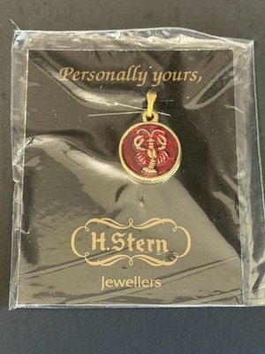 VINTAGE H. Stern Gold Tone Red Enamel Zodiac Cancer Charm NOS