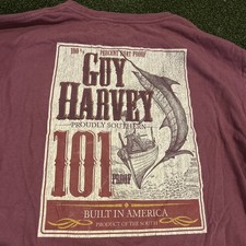 Guy Harvey Graphic Fishing L/S Tee Red Mens Size Large T Shirt