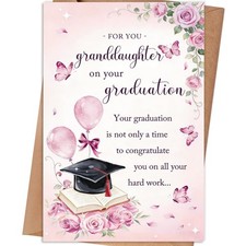 Granddaughter Graduation Card, Inspirational Graduation Cards Gift for Grandd...