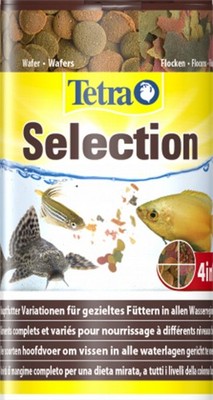 Tetra Selection- 4 Sorten Mix TetraMin Flakes/Crisps/Granulest/Wafer Mix 250ml
