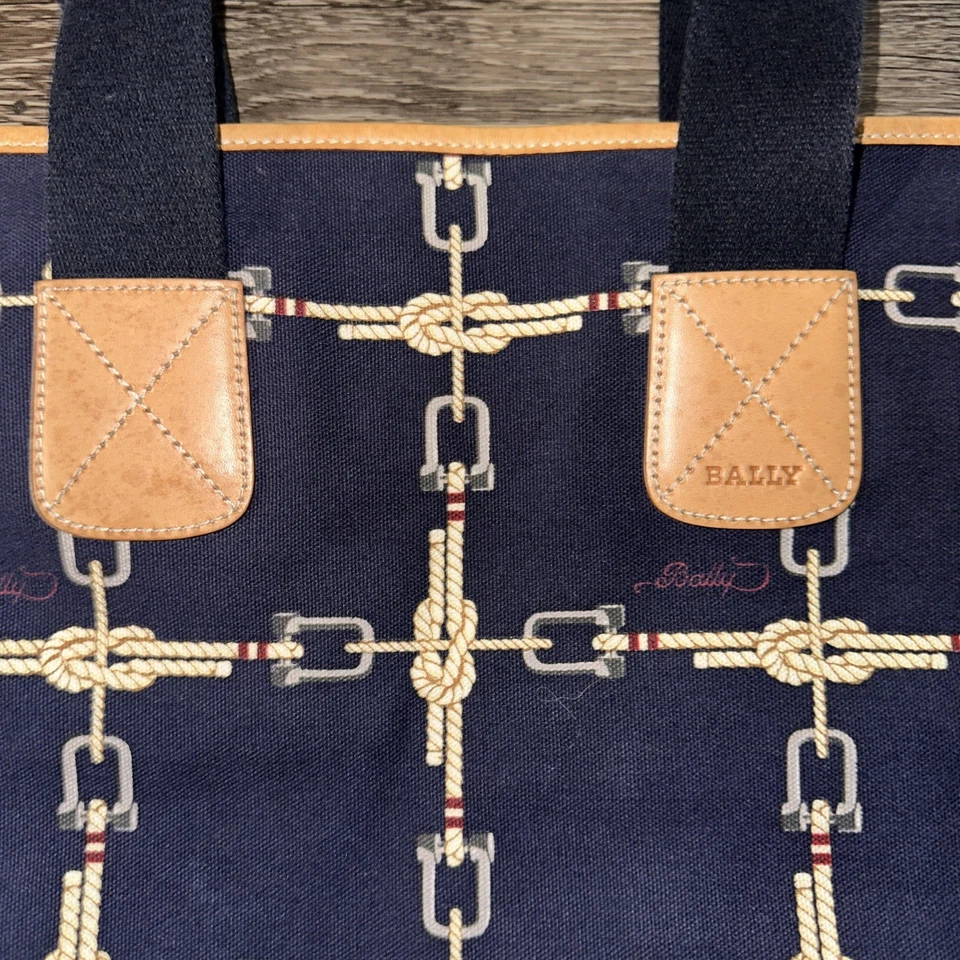 Bolso de Mano Bally Azul Marino Lona Náutica Foto 3 de 4