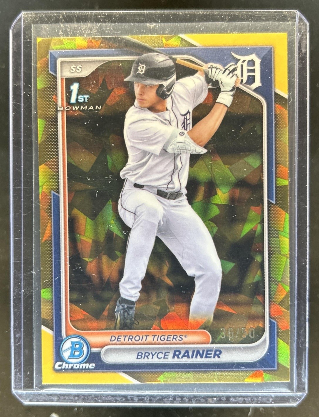 2024 Bowman Draft Sapphire Bryce Rainer Chrome Gold 1st Prospect #/50 Tigers