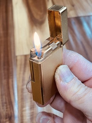 Vintage Beautiful ST.DuPont Gold Plated Large Size ( France) 100% Working!