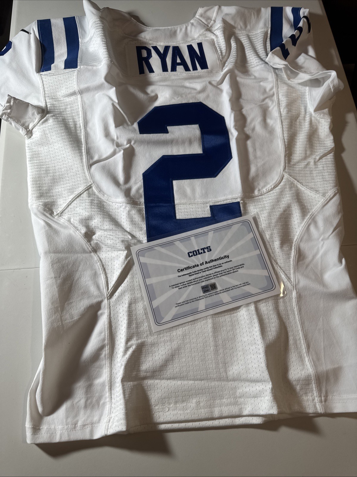 Matt Ryan Indianapolis Colts game issue/used jersey 2021/44+4 quarterback W/COA
