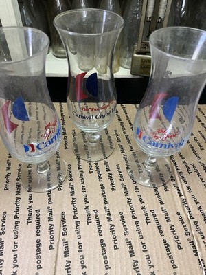 Vintage CARNIVAL CRUISE LINE ''THE FUN SHIPS''  COCKTAIL DRINK GLASS 8''